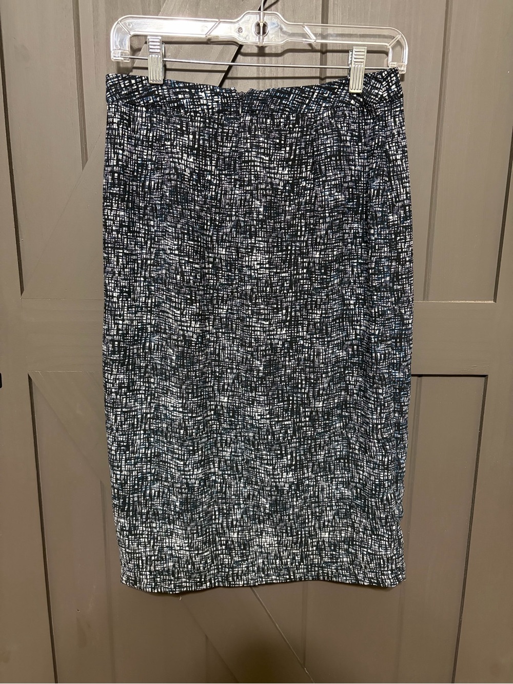 Who What Wear Black, White & Blue Abstract Print Pencil Skirt